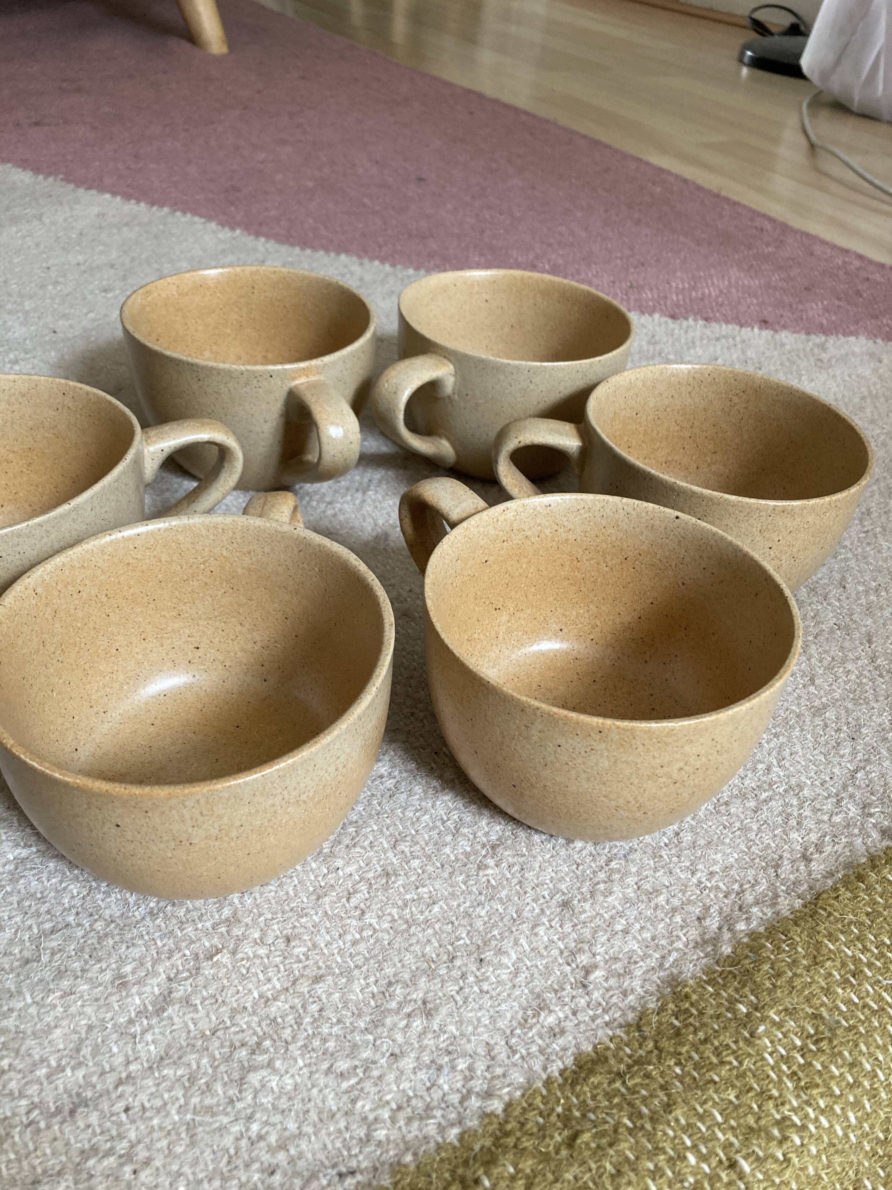 6 sandstone cups