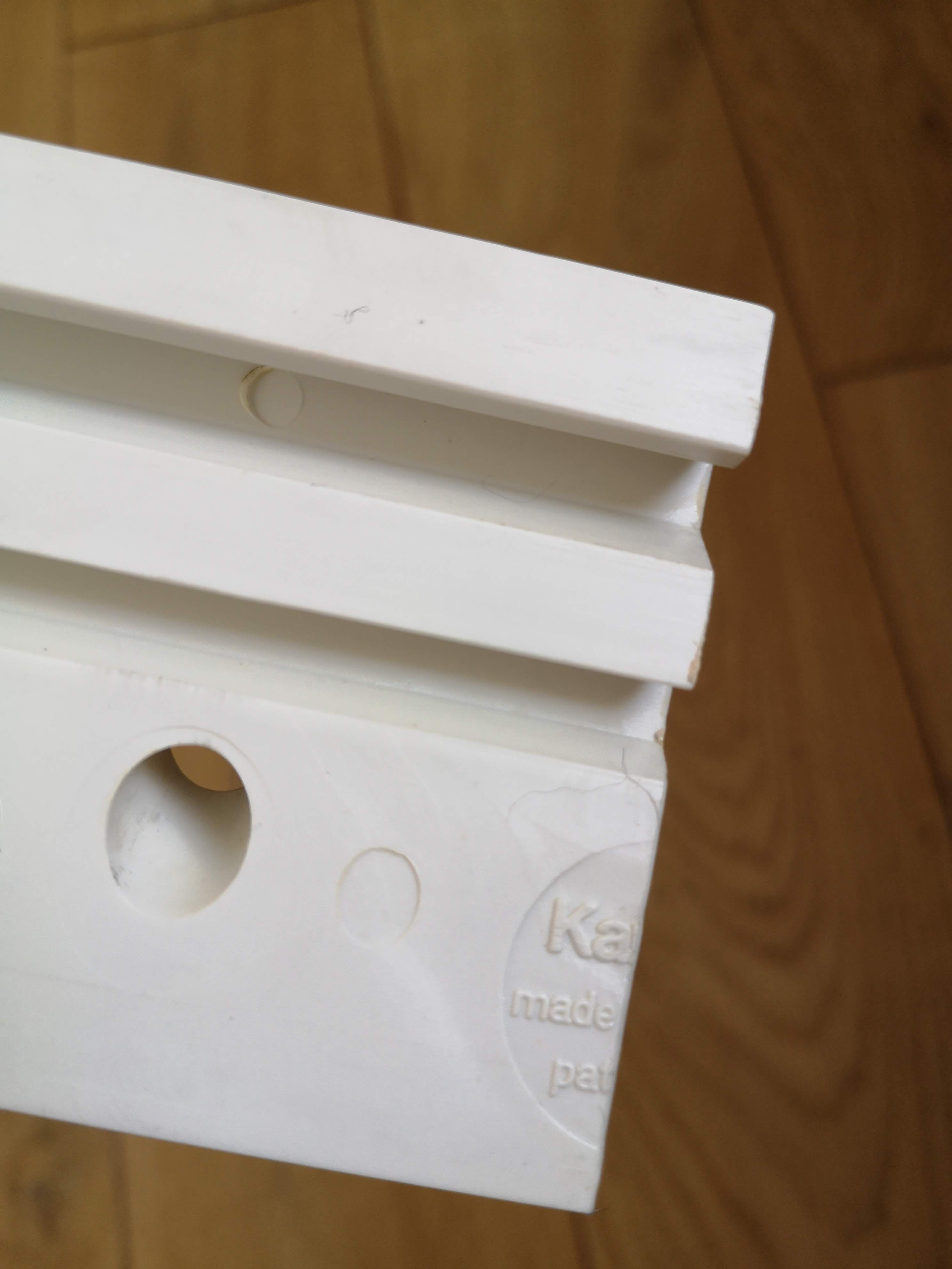 Wall coat rack 2 pads Kartell design vintage plastic white