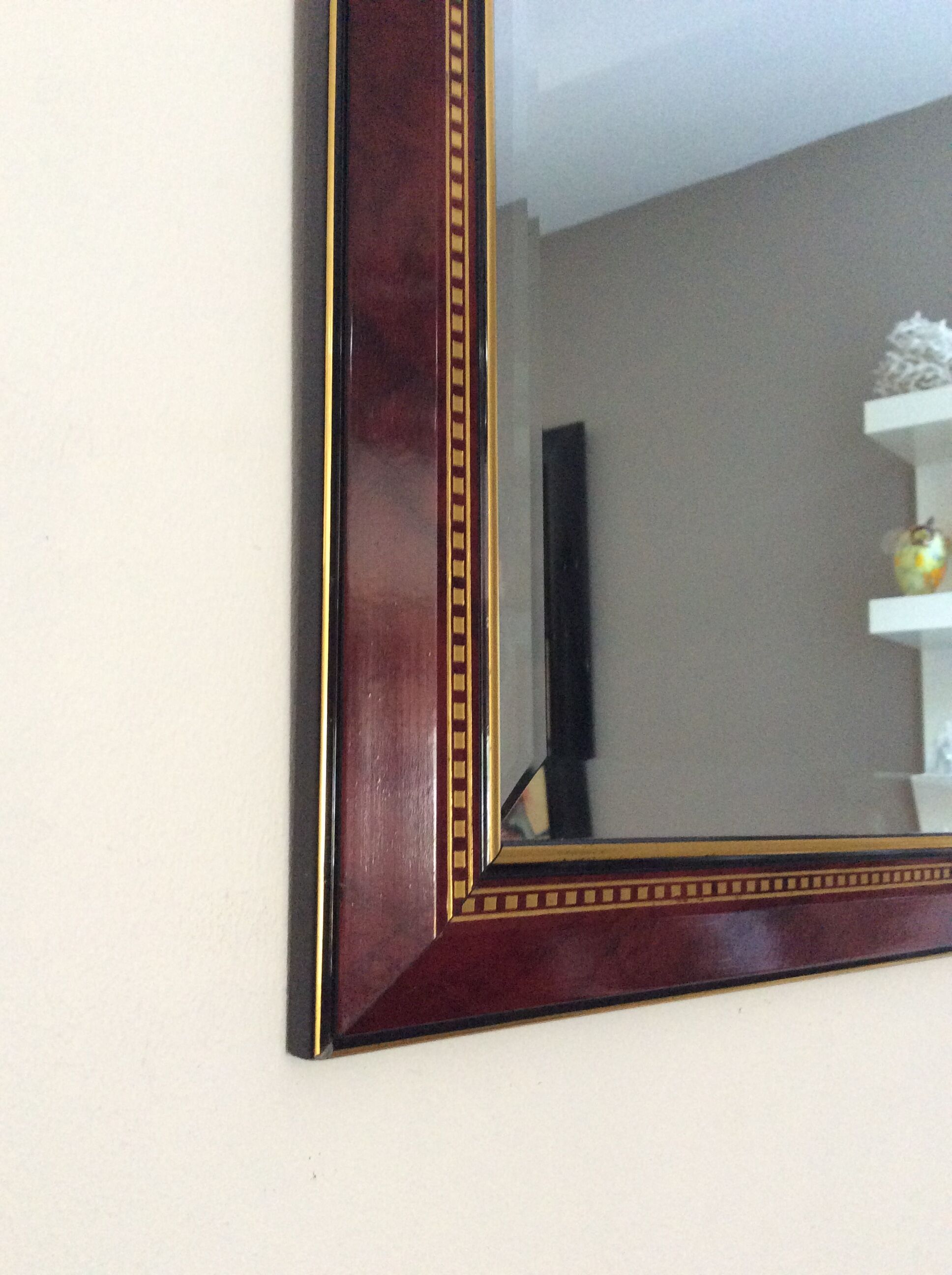 Italian-style wooden beveled mirror
