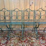 Set of 4 metal garden chairs