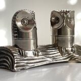 MH SALT PEPPER Service Silver Metal VINTAGE