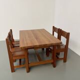 Set of table and 4 chairs, 60s mountain furniture