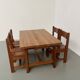 Dining table and 4 chairs, mountain furniture from the 1960s.