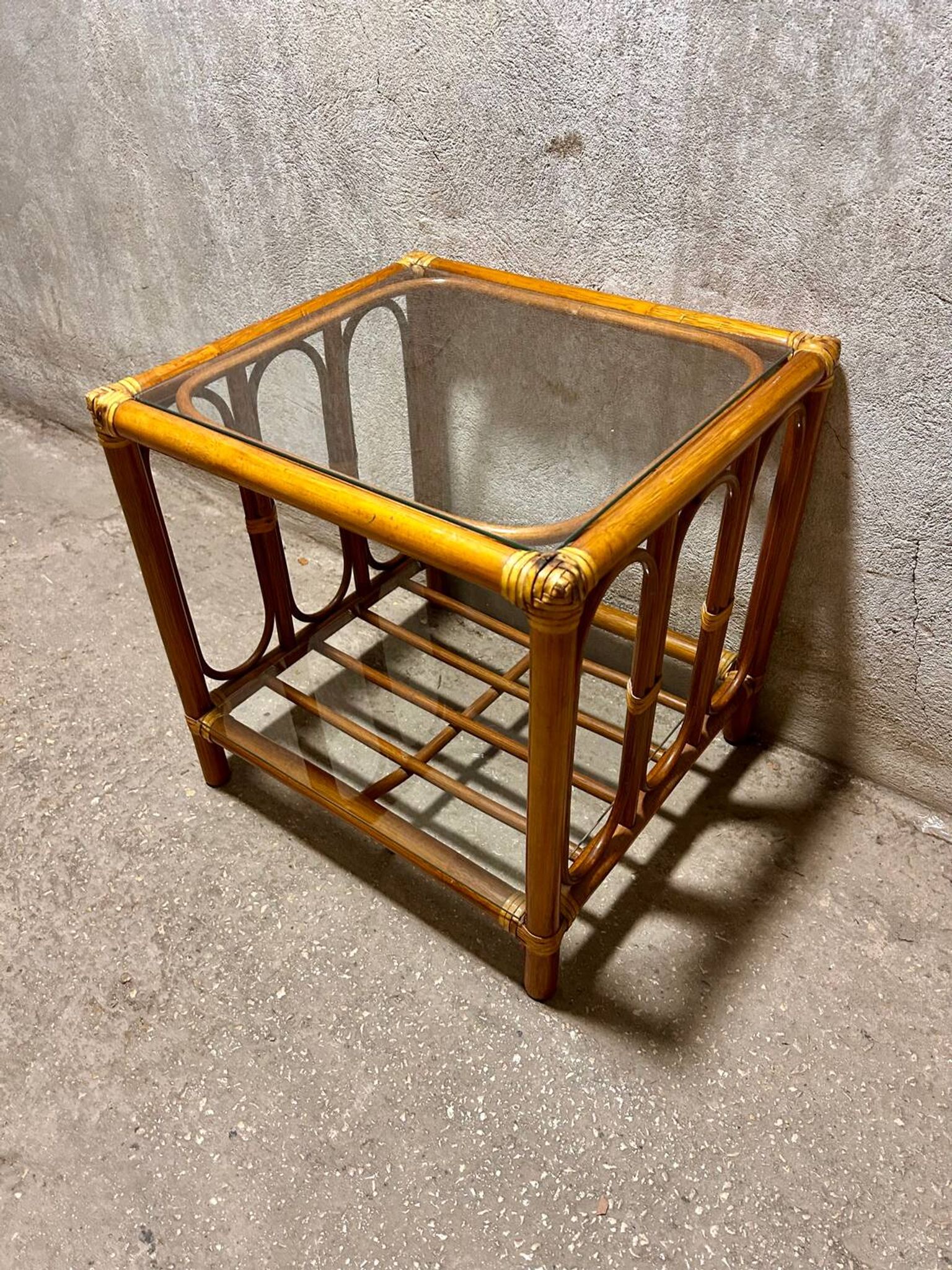 Vintage rattan coffee table