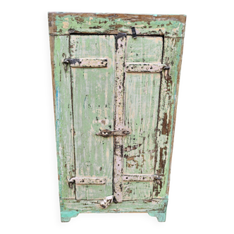 Ancien chevet - cabinet tribal en teck birman