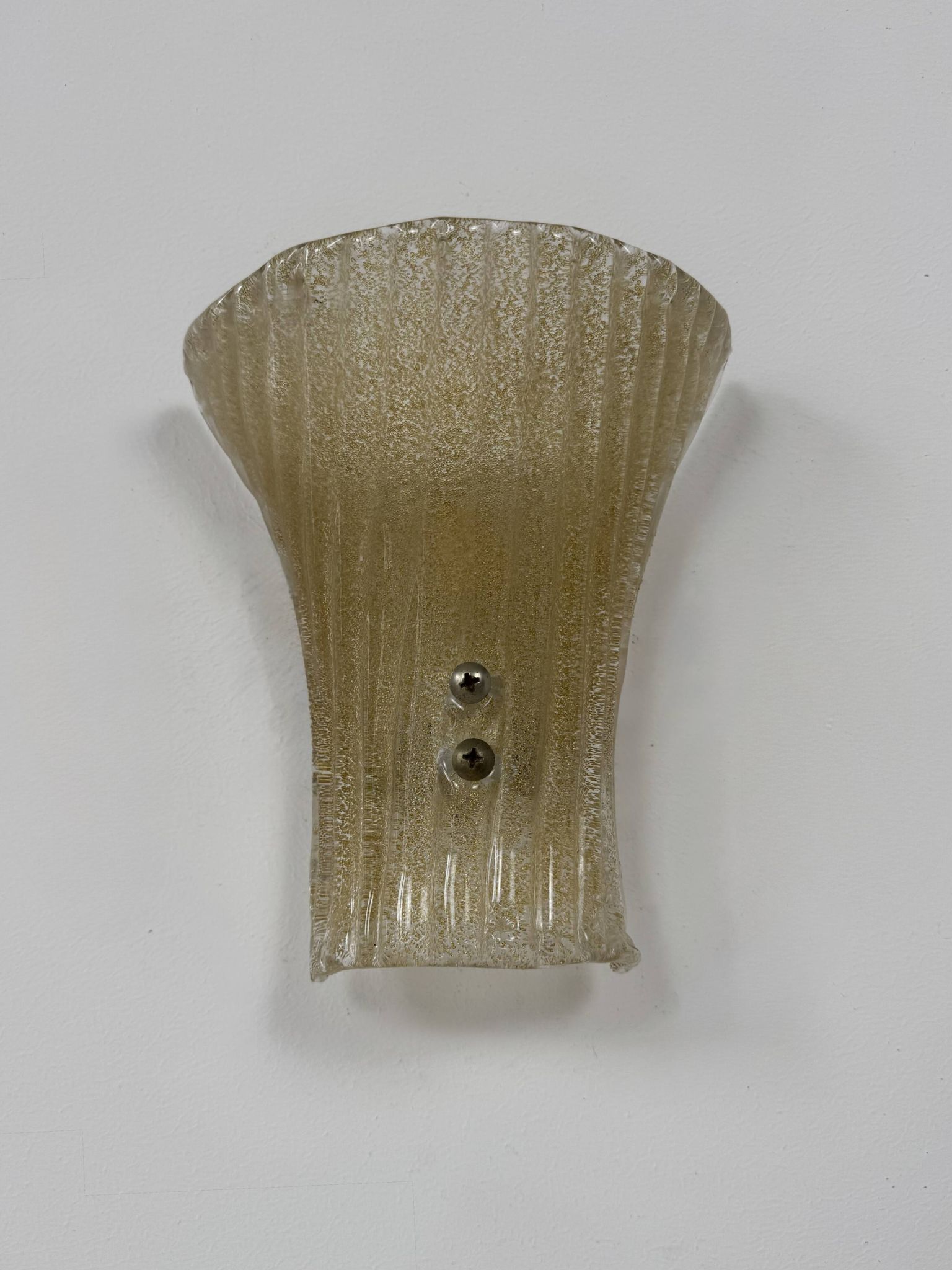 Pair of vintage Murano glass wall lights, pressed moulded, Italy, 1980.