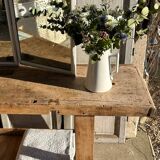 Large raw solid wood workbench