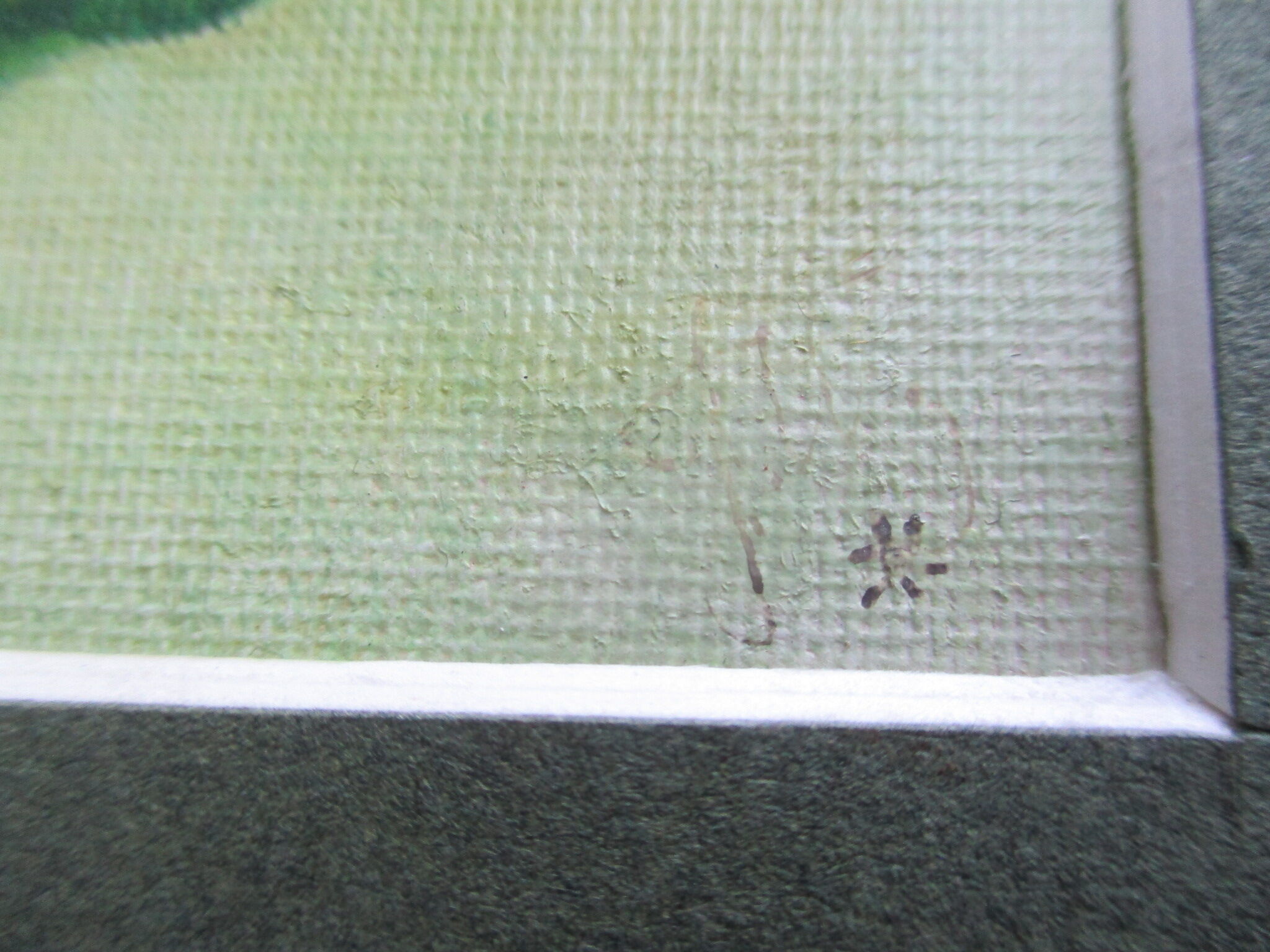 Hellebores painting, signed framed painting