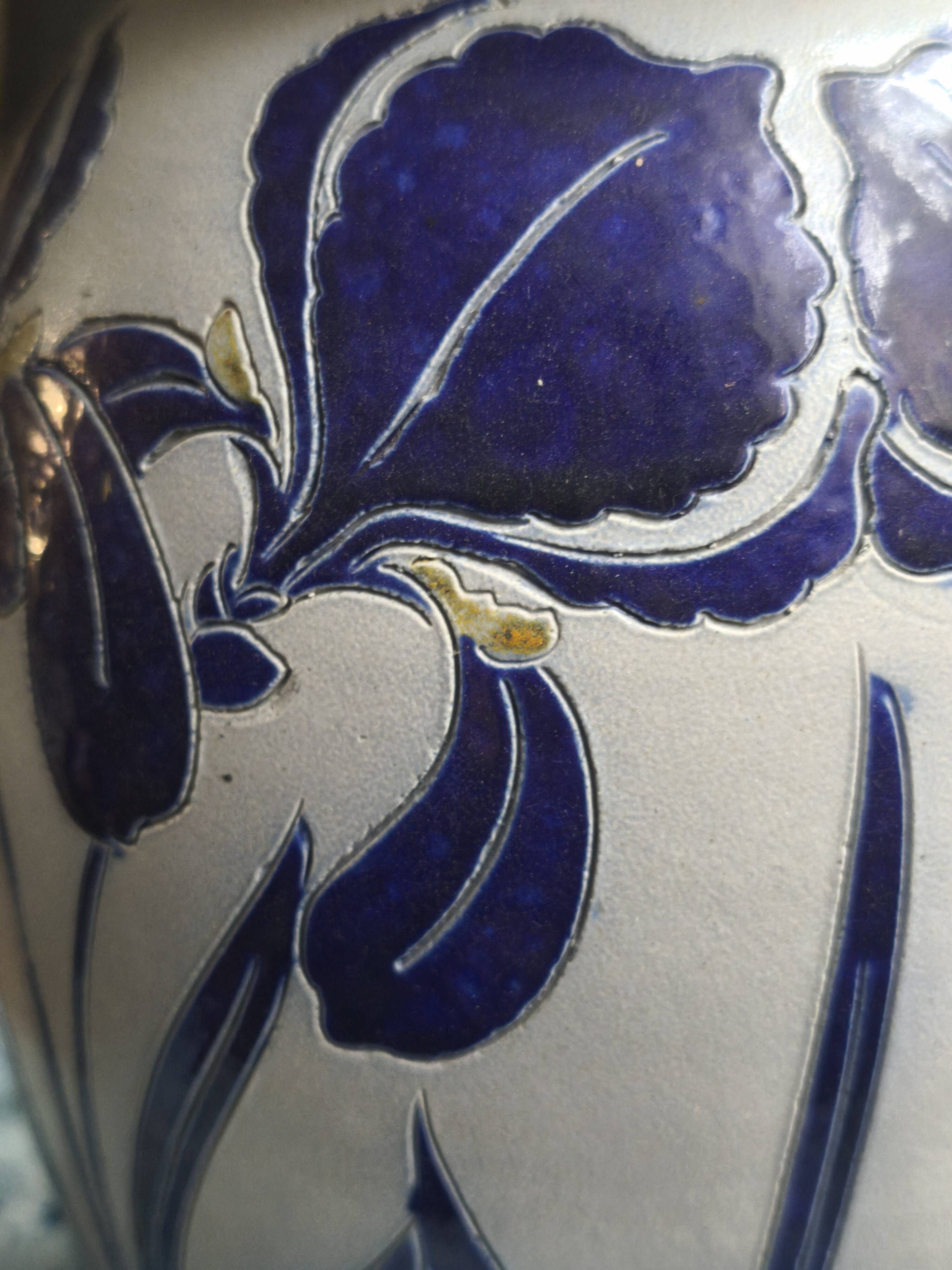 Iris vase, glazed stoneware