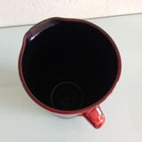 Pitcher in glazed red ceramic / vintag 60s-70s