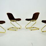Midcentury set of four dining chairs, italy, 1970s