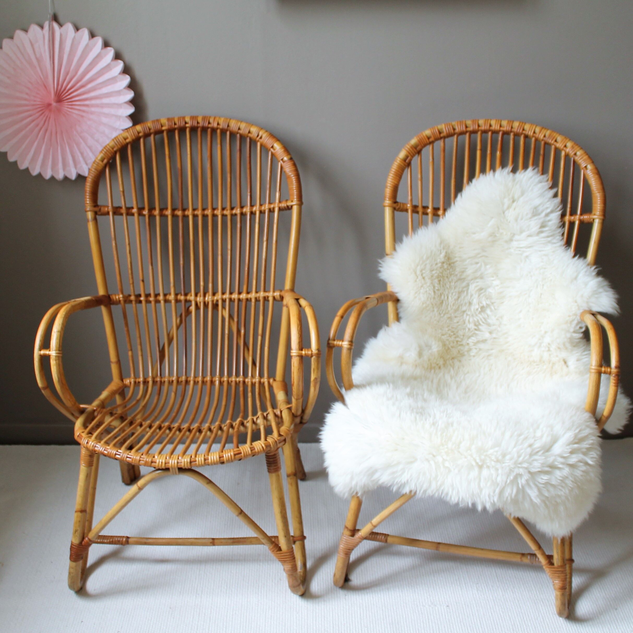 Vintage adult rattan armchair