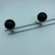 Coat holder 4 chrome steel pateres and black wooden balls