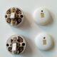 Set of 2 old two-way switches, porcelain and plastic, 50s/60s