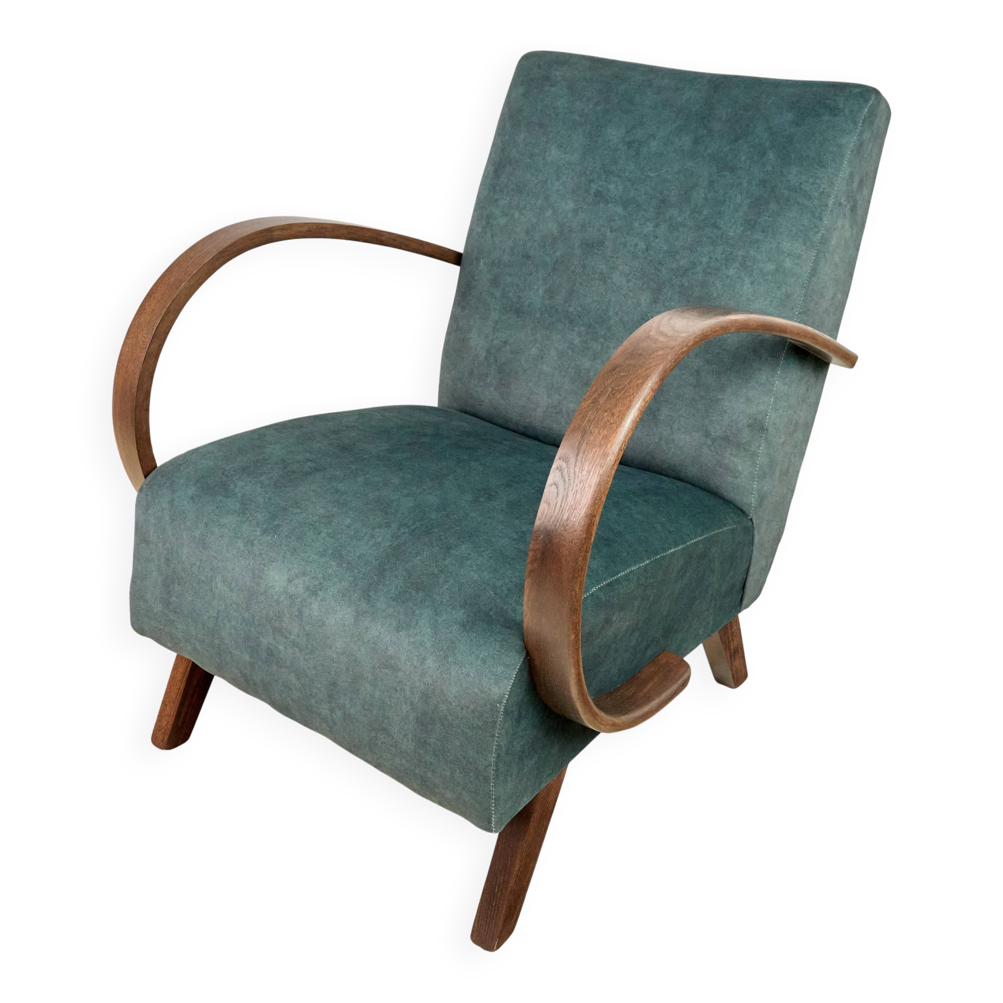 H 410 type C Armchair designed by Jindrich Halabala, 1940s, Czechoslovakia