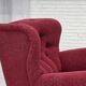 1950s, Danish relax armchair, red furniture fabric, ash wood legs.