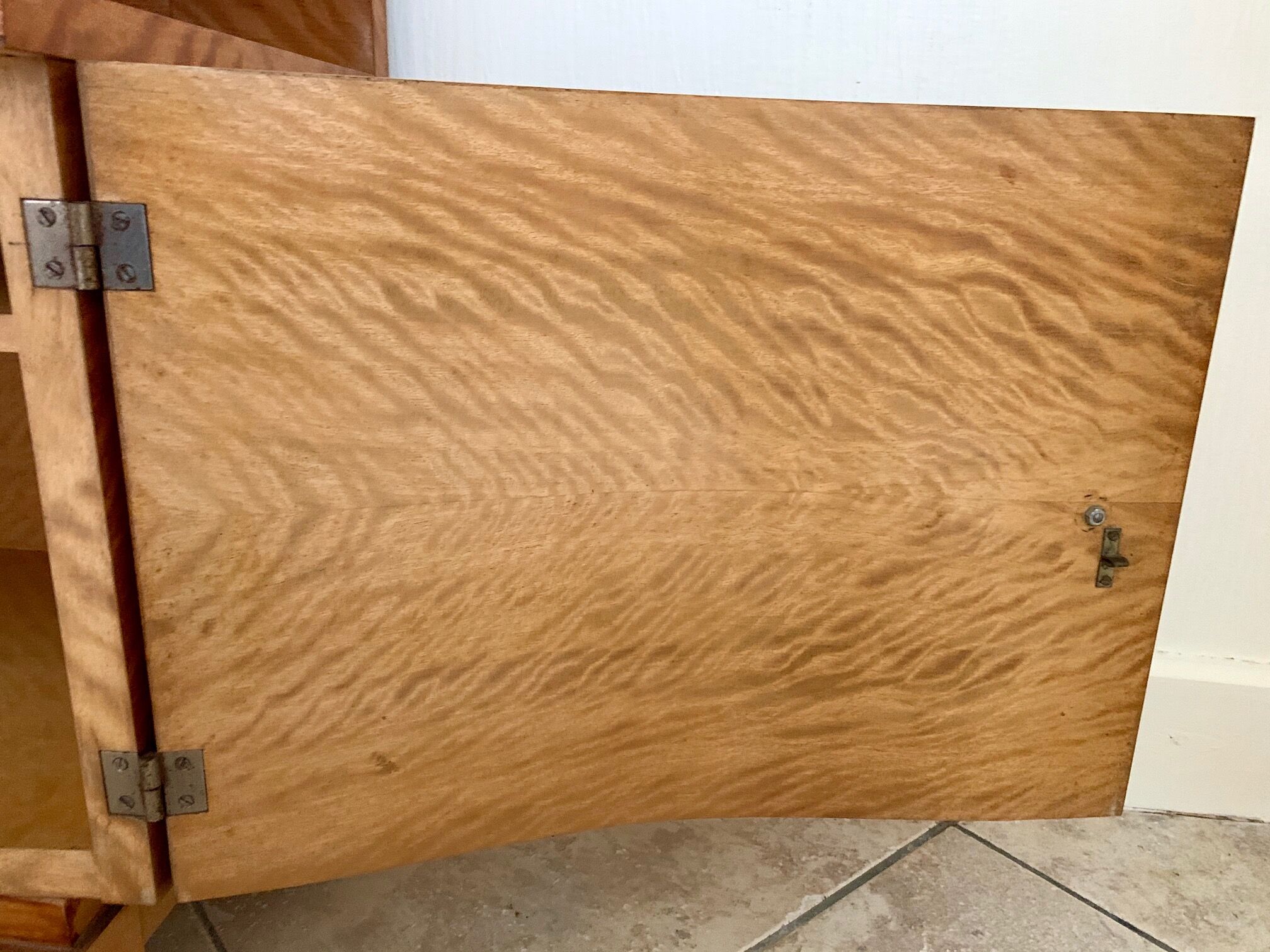 Pair of art deco bedsides in lemon tree magnifying glass