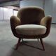 Fauteuil oeuf EGG des années 50-60 en velours marron