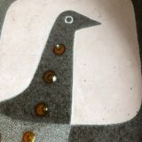 Jean Payen's earthenware dish (1928-2012) with stylized bird décor, 1957, very rare