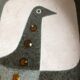 Jean Payen's earthenware dish (1928-2012) with stylized bird décor, 1957, very rare