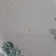 Large round antique ironstone plate, Saint-Amandinoise – Model Lily of the Valley