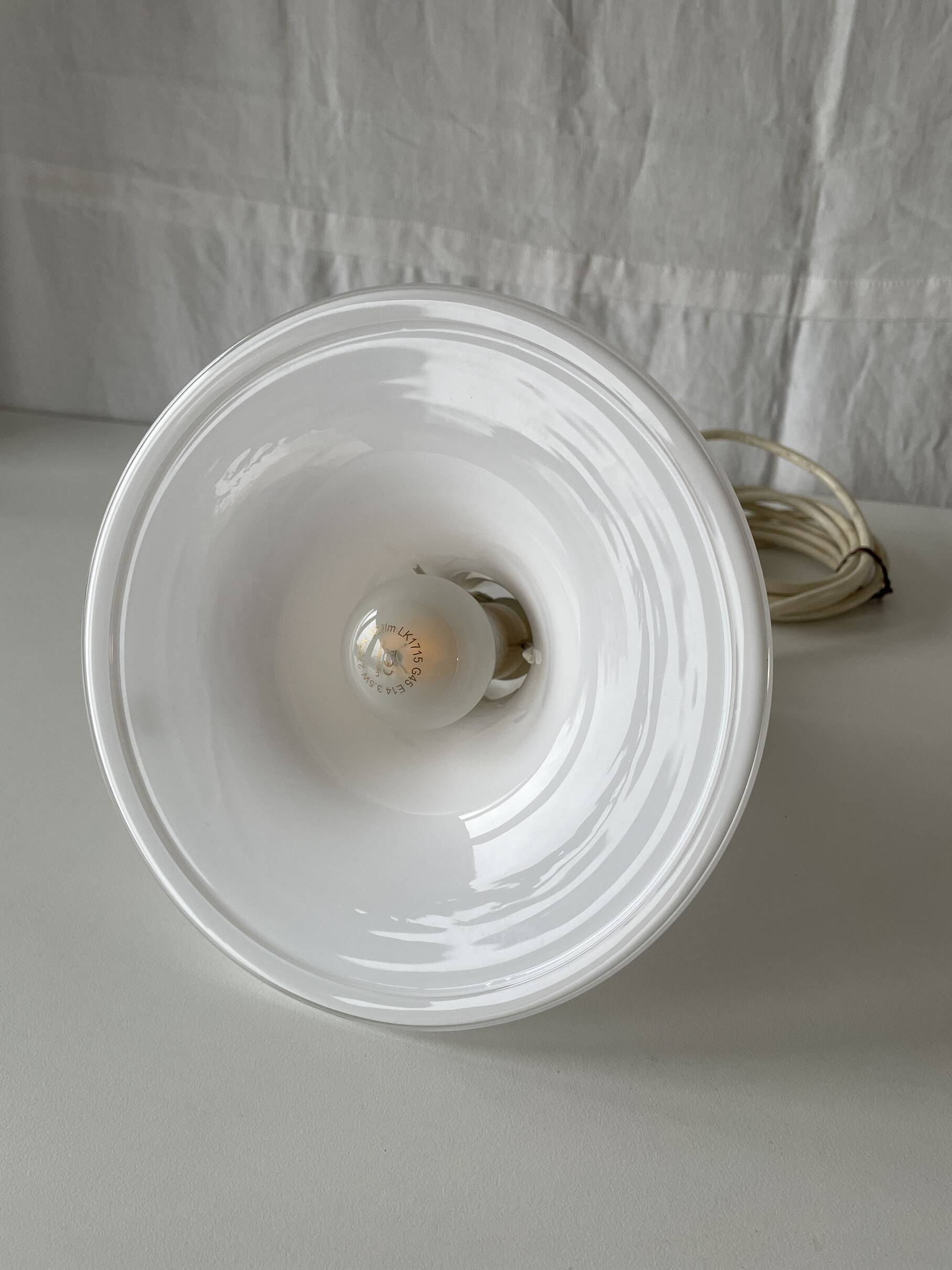 Vintage Scandinavian pendant light "Mandarin" in opaline by Michael Bang for Holmegaard, Denmark 1980s
