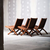 Set of 4 Angel’s Pazmino folding chairs, 1960’s