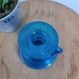 Biot low blown glass candlestick
