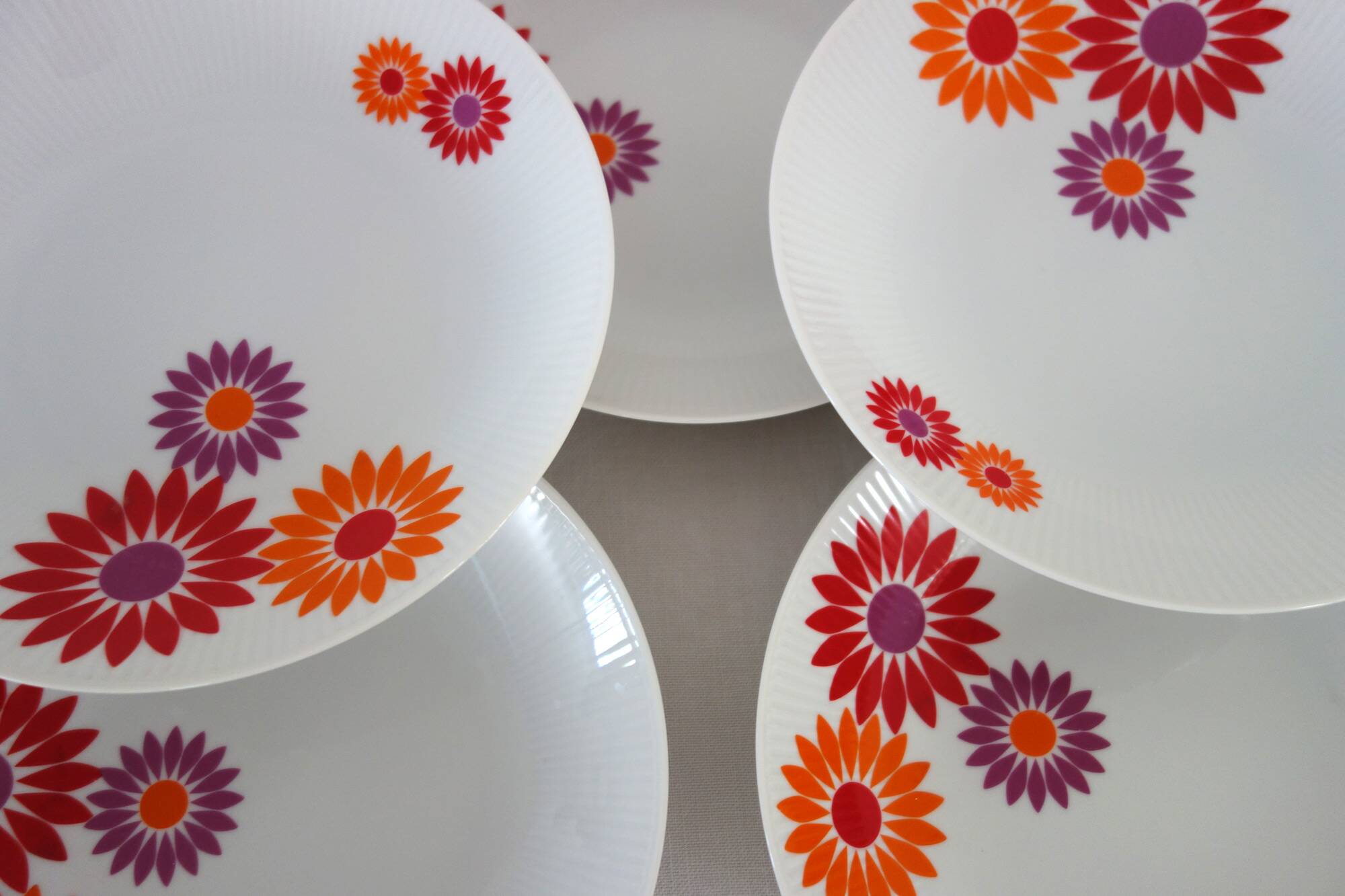 8 Assiettes Creuses Seltmann Weiden West Germany 70's