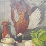 Oil on canvas framed The pheasant R. Tanguy 73 X 60 cm