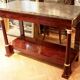 Console empire mahogany and marble tray