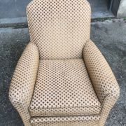 Fauteuil club velours 1970