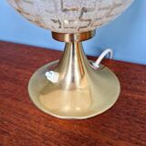 Space Age brass and textured glass table lamp, 1970s