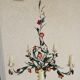 Vintage Floral chandelier in painted sheet metal