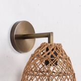 Gold Rattan Sconce Lamp