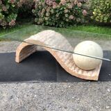 80s design coffee table. made of Mactan travertine stones from Magnussen ponte.