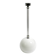 Large Czech Mid Century glass ceiling lamp with glass shade and glass rod