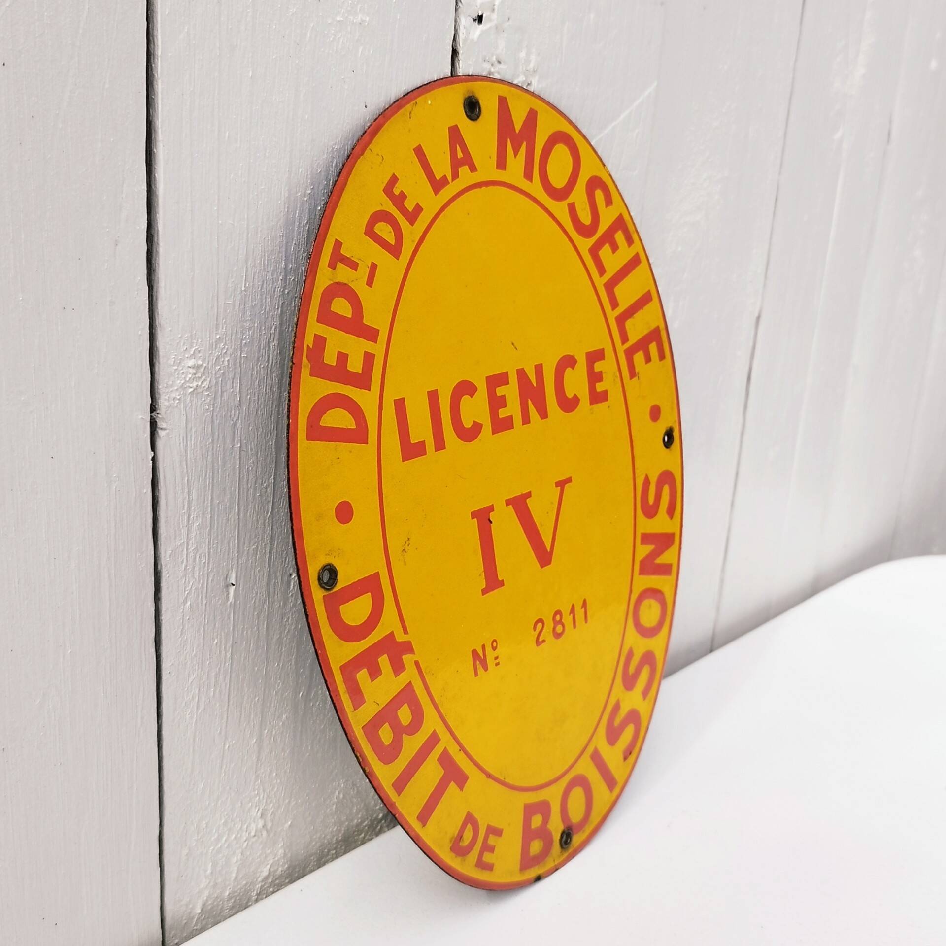 Enameled plaque License IV department of Moselle