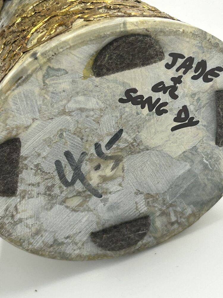 Ancient China baluster vase, jade and gold ornaments, Song