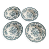 4 deep plates Enoch Wedgwood Asiatic Pheasants antique