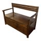 Petit banc-coffre vintage en hêtre