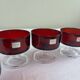 4 coupes en verre rouge