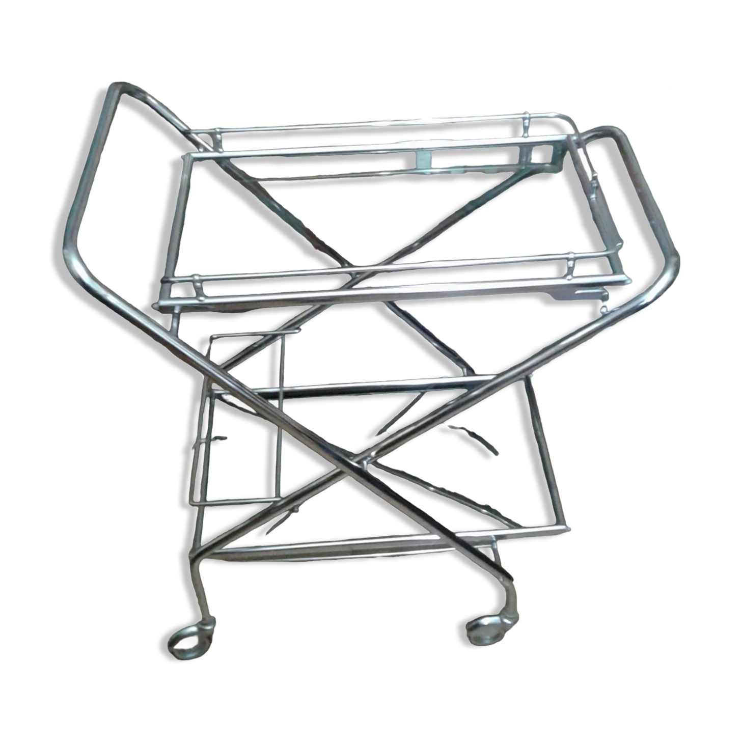 Chrome and smoked glass serving in the year 70