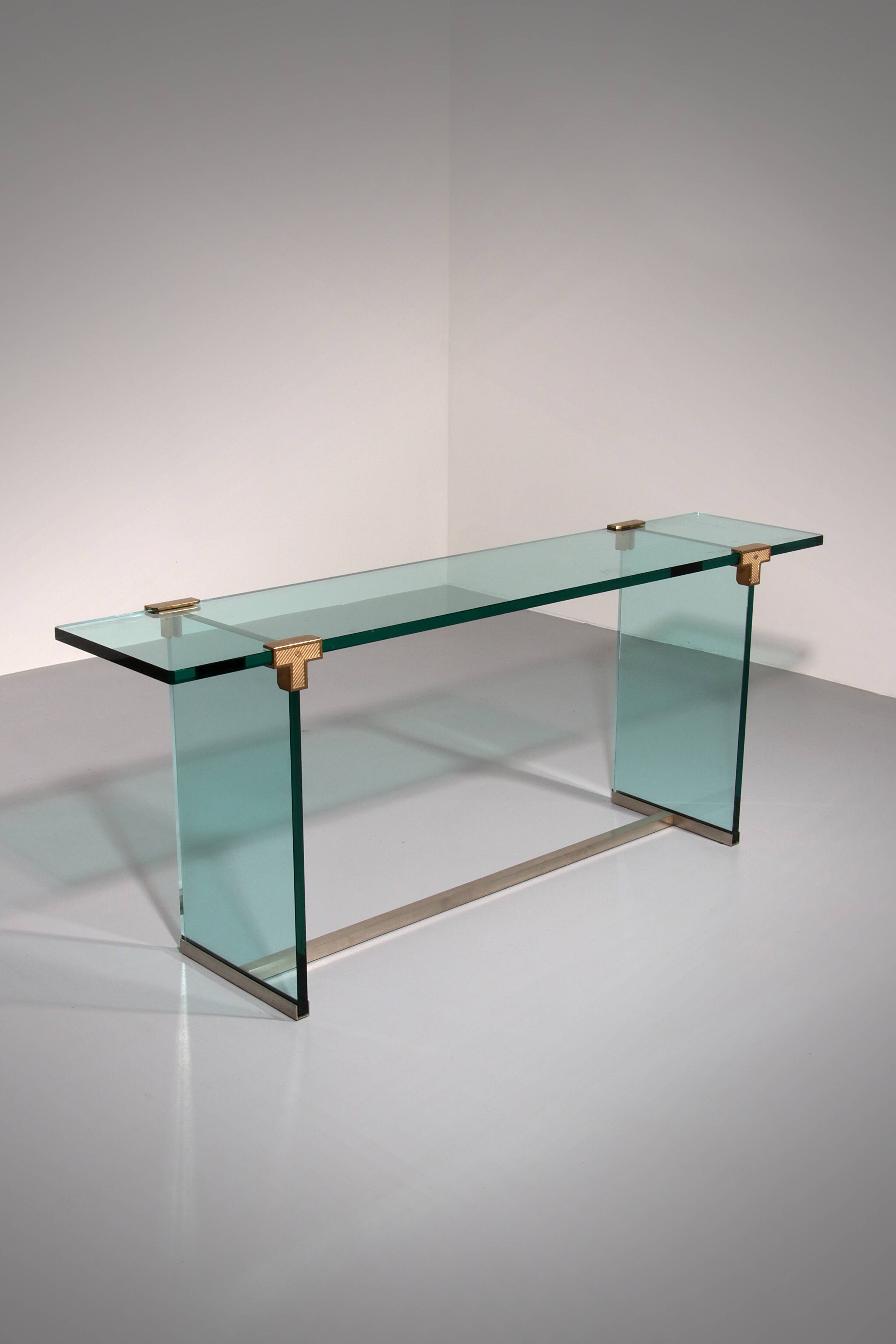 Peter Ghyzcy Side Table Model T30 solid glass 1960
