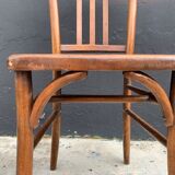 Set of 4 curved wooden bistro chairs