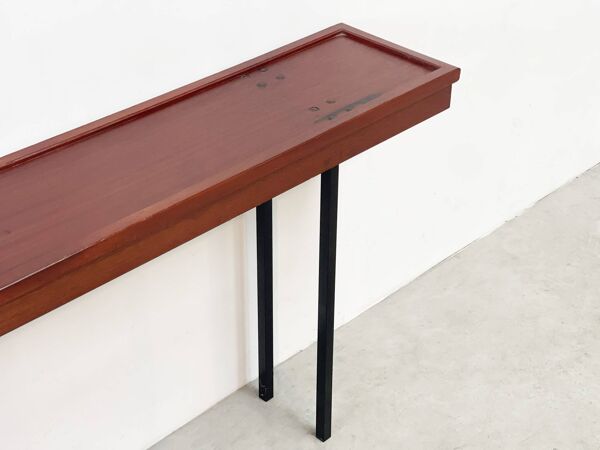 Elégante console italienne en bois et métal