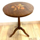 Wooden pedestal table decor flower or bedside side table