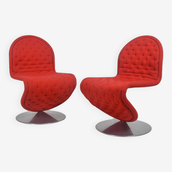 Set of 1-2-3 System chairs by Verner Panton for Fritz Hansen, 1970s
