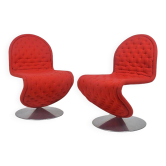 Set of 1-2-3 System chairs by Verner Panton for Fritz Hansen, 1970s