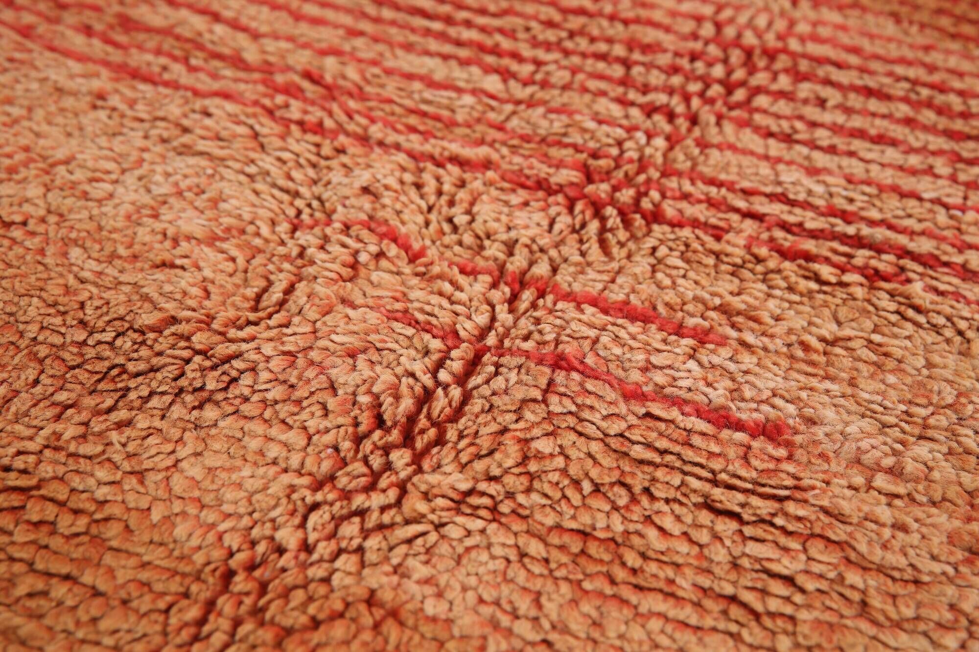 Orange Vintage Moroccan Rug 139 x 190 cm - Berber Rug - Handmade Wool Rug
